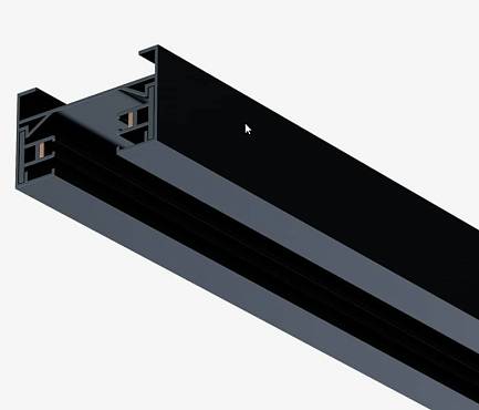 Шинопровод однофазный черный, трековая система серии EASY, 1000x34x20mm, (длина 1м)